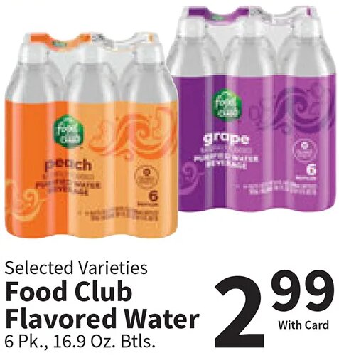 Food Club Flavored Water at Food City