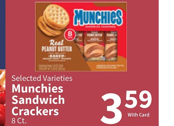 Munchies Sandwich Crackers at Food City