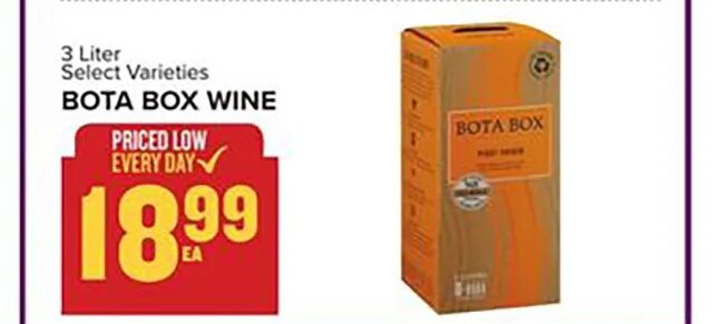 Bota Box Wine at Food Lion