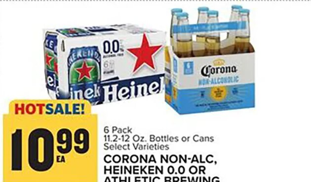 Corona Non-Alc, Heineken 0.0 or Athletic Brewing at Food Lion