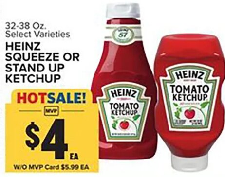 Heinz Squeeze or Stand Up Ketchup at Food Lion