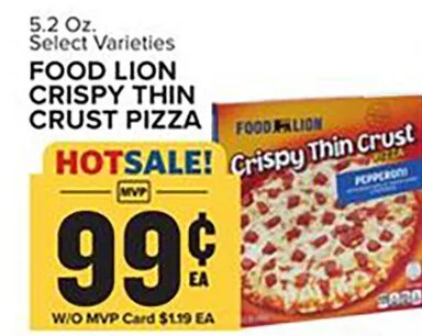 FOOD LION CRISPY THIN CRUST PIZZA
