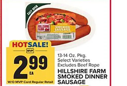 HILLSHIRE FARM SMOKED DINNER SAUSAGE