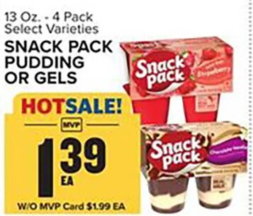SNACK PACK PUDDING OR GELS