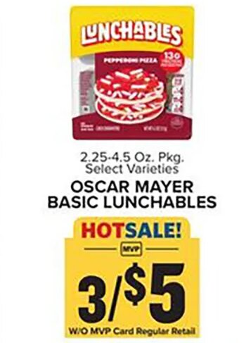 Oscar Mayer Basic Lunchables at Food Lion