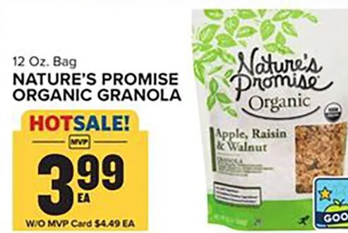 Nature's Promise Organic Granola at Food Lion
