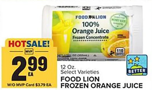 Food Lion Frozen Orange Juice at Food Lion