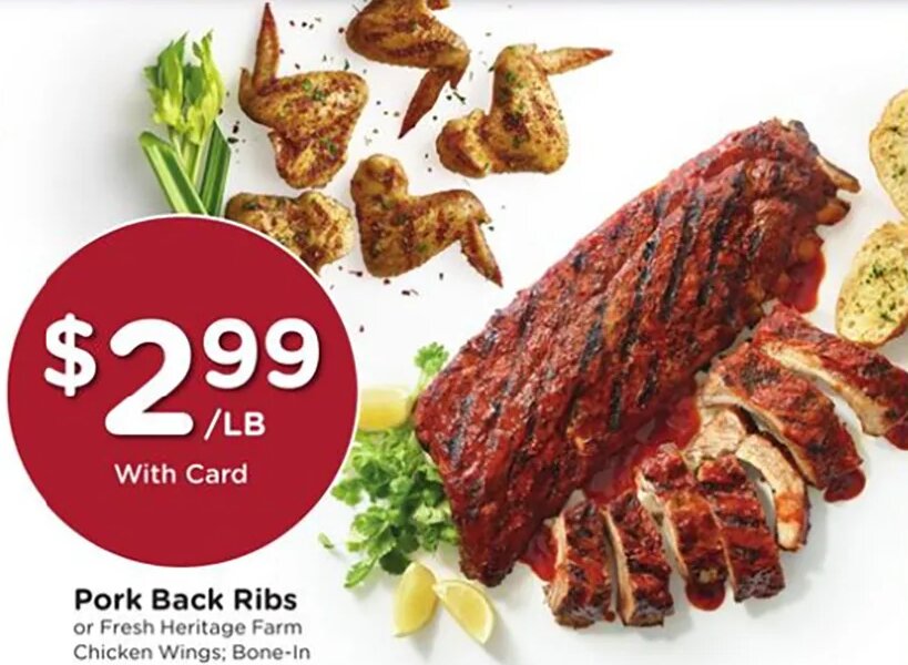 Pork Back Ribs or Fresh Heritage Farm Chicken Wings