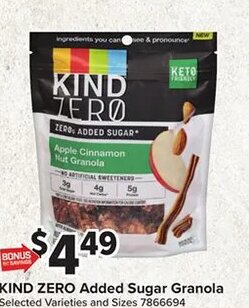 KIND ZERO Added Sugar Granola at Giant Food