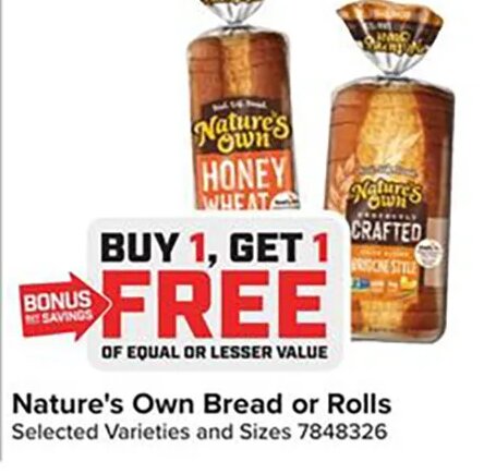 Nature's Own Bread or Rolls