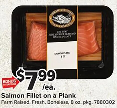 Salmon Fillet on a Plank at Giant Food