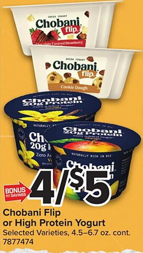 Chobani Flip or High Protein Yogurt at Giant Food