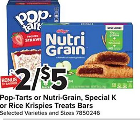 Pop-Tarts or Nutri-Grain, Special K or Rice Krispies Treats at Giant Food