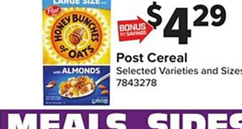 Post Cereal at Giant Food