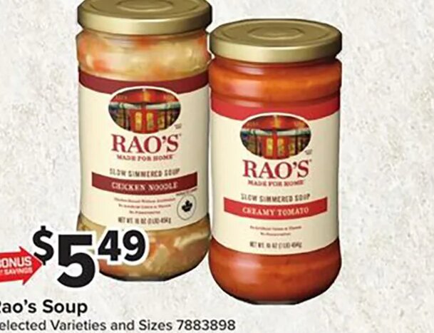 Rao's Soup at Giant Food