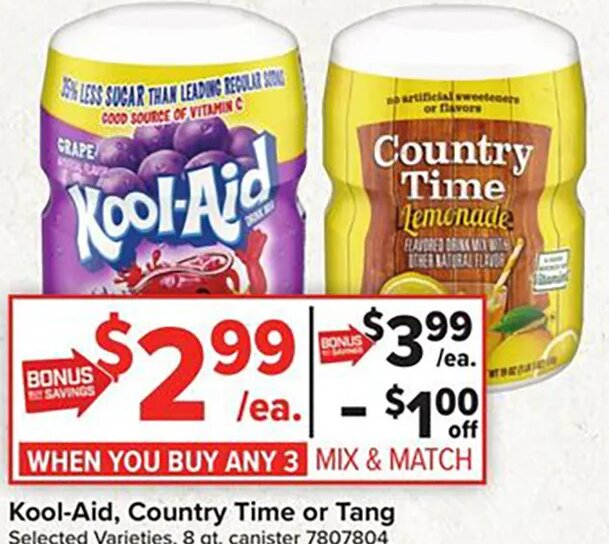 Kool-Aid, Country Time or Tang at Giant Food