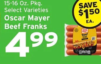 Oscar Mayer Beef Franks at Hannaford