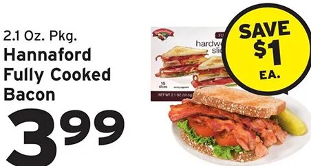 Hannaford Fully Cooked Bacon at Hannaford