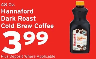 Hannaford Dark Roast Cold Brew Coffee at Hannaford