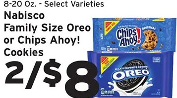 Nabisco Family Size Oreo or Chips Ahoy! Cookies at Hannaford