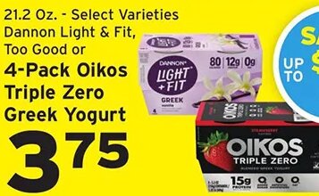 Dannon Oikos Triple Zero Greek Yogurt at Hannaford