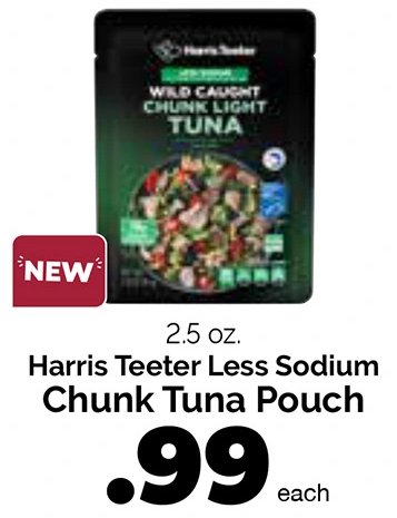 Harris Teeter Less Sodium Chunk Tuna Pouch