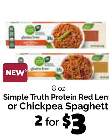 Simple Truth Protein Red Lentil or Chickpea Spaghetti
