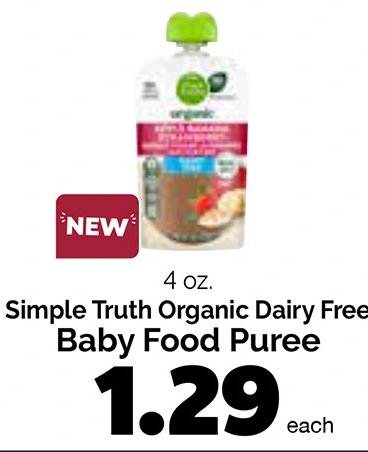 Simple Truth Organic Dairy Free Baby Food Puree
