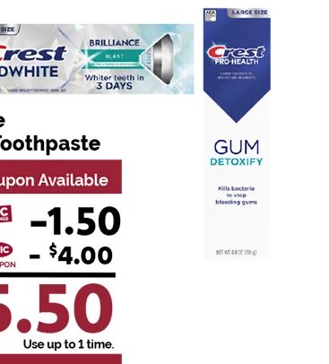 Crest 3D White or Pro-Health Toothpaste at Harris Teeter