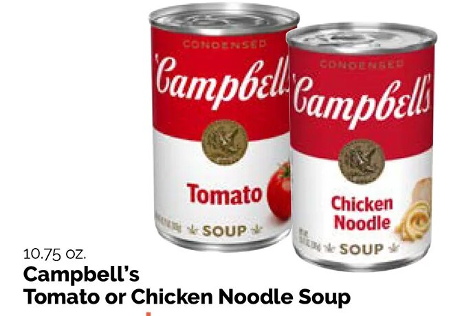 Campbell's Tomato or Chicken Noodle Soup