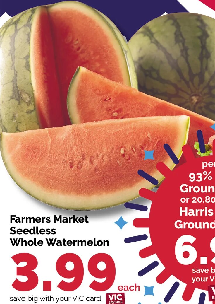 Farmers Market Seedless Whole Watermelon at Harris Teeter