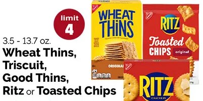 Wheat Thins, Triscuit, Good Thins, Ritz or Toasted Chips
