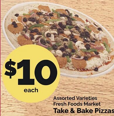 Fresh Foods Market Take & Bake Pizzas at Harris Teeter
