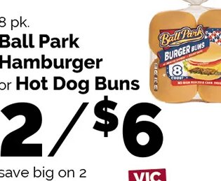 Ball Park Hamburger or Hot Dog Buns at Harris Teeter
