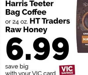 Harris Teeter Bag Coffee or HT Traders Raw Honey at Harris Teeter