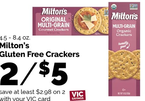 Milton's Gluten Free Crackers at Harris Teeter
