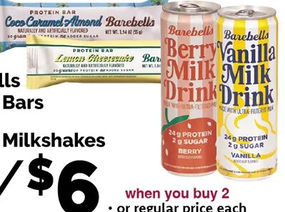 Barebells Protein Bars or Protein Milkshakes
