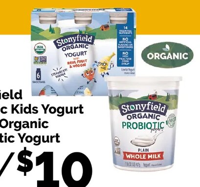 Stonyfield Organic Kids Yogurt or Organic Probiotic Yogurt at Harris Teeter