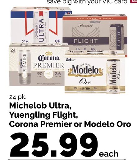 Michelob Ultra, Yuengling Flight, Corona Premier or Modelo Oro at Harris Teeter