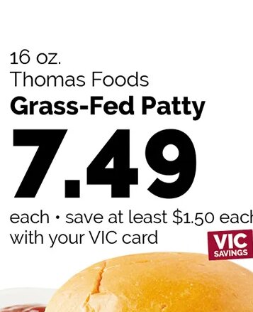 Thomas Foods Grass-Fed Patty