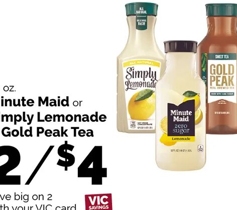 Minute Maid or Simply Lemonade or Gold Peak Tea at Harris Teeter