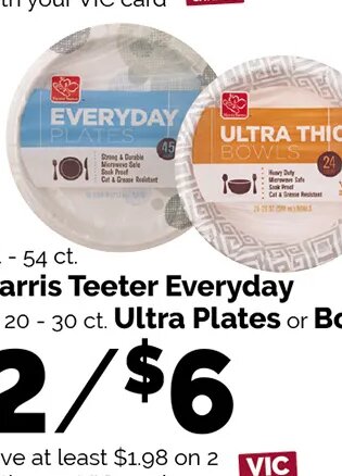 Harris Teeter Everyday or Ultra Thick Plates or Bowls