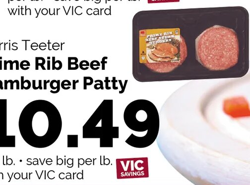 Harris Teeter Prime Rib Beef Hamburger Patty at Harris Teeter