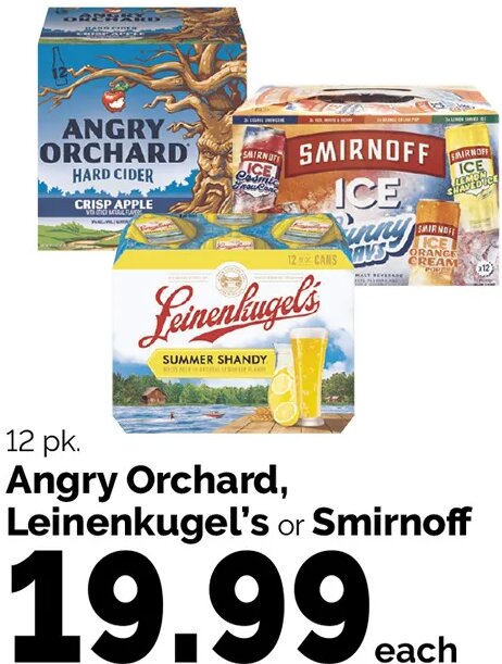 Angry Orchard, Leinenkugel's or Smirnoff