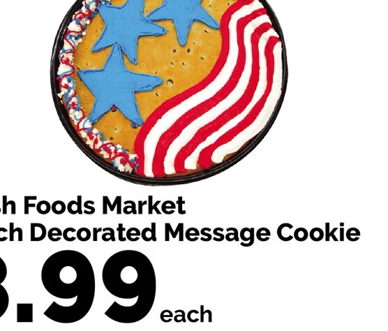 Fresh Foods Market 9 inch Decorated Message Cookie