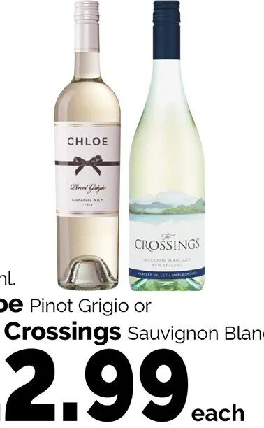 Chloe Pinot Grigio or The Crossings Sauvignon Blanc
