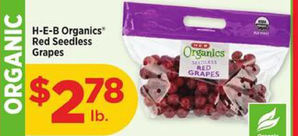 H-E-B Organics Red Seedless Grapes at H-E-B