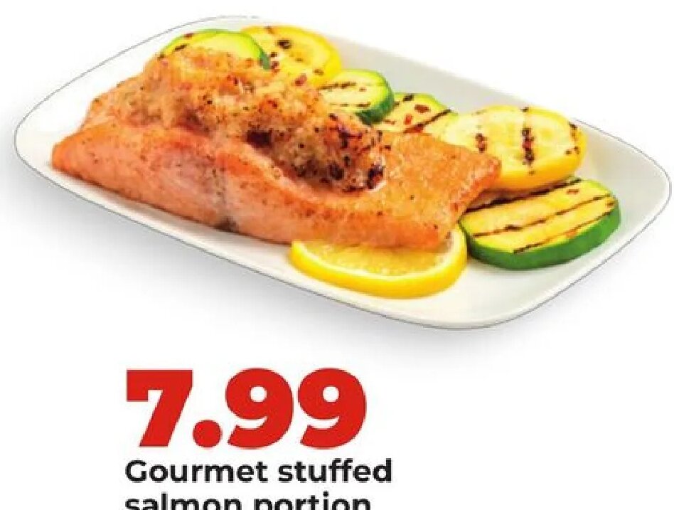 Gourmet stuffed salmon portion