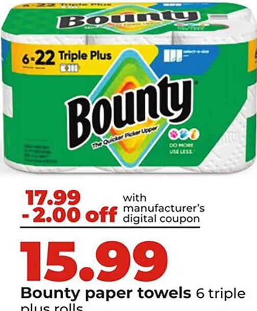 Bounty paper towels at Hy-Vee