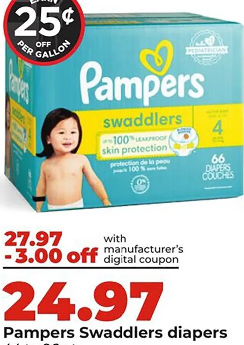 Pampers Swaddlers diapers at Hy-Vee